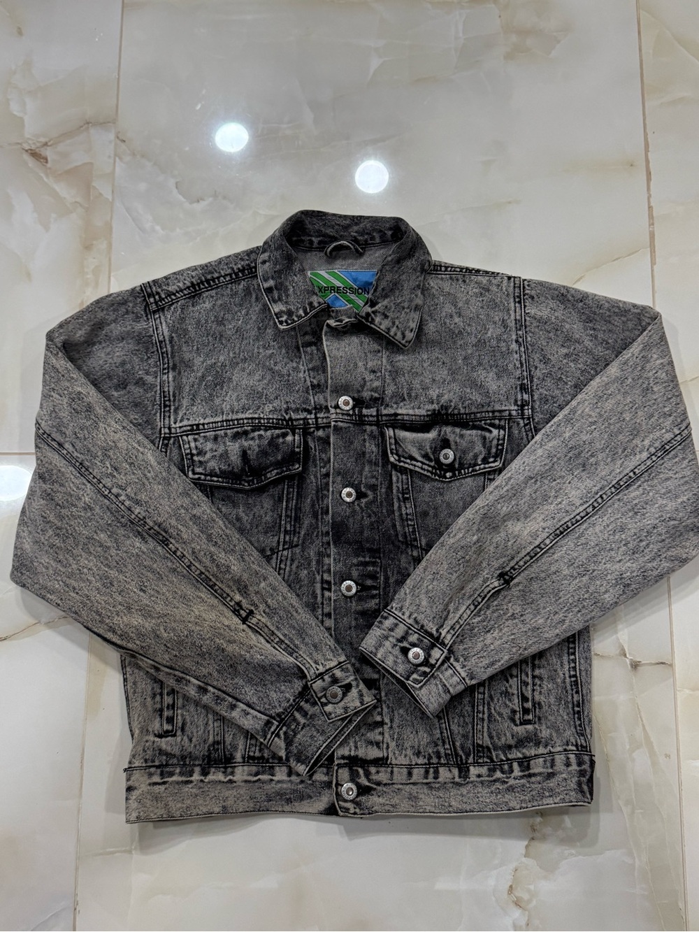 Expressions Green and Blue Logo Patch Jacket